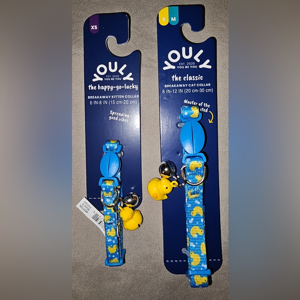 Youly happy-go-lucky Rubber Ducky Cat Collar YOU CHOOSE THE SIZE XS OR S/M